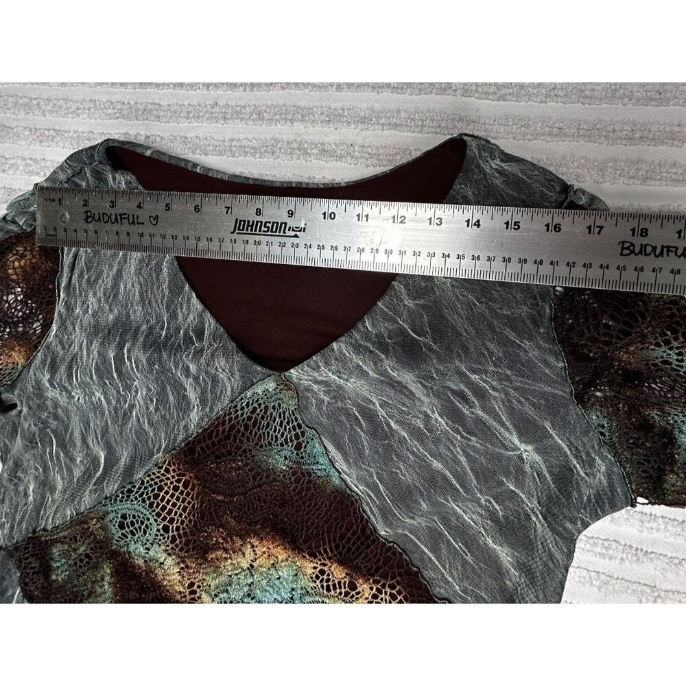 Origami Imagiro Women's Patchwork Crochet V-Neck … - image 6